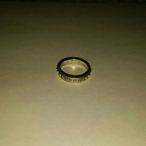 Silver train-track ring
